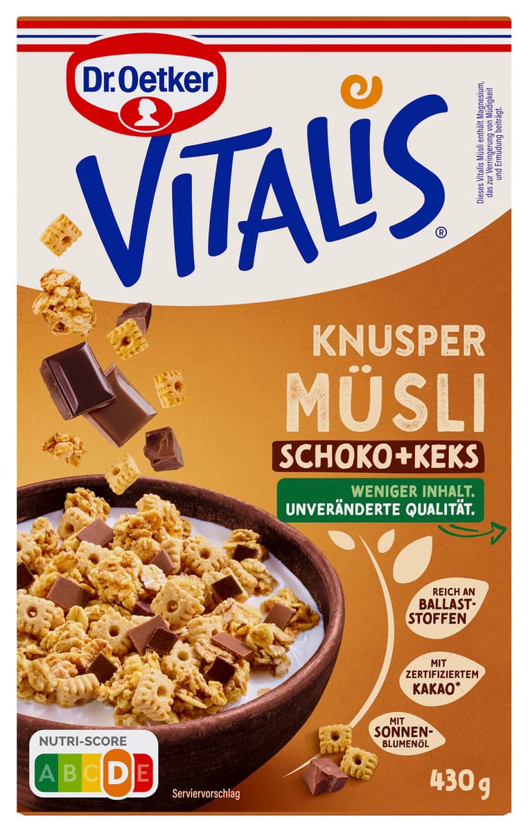 Dr.Oetker Vitalis Knuspermüsli Schoko + Keks