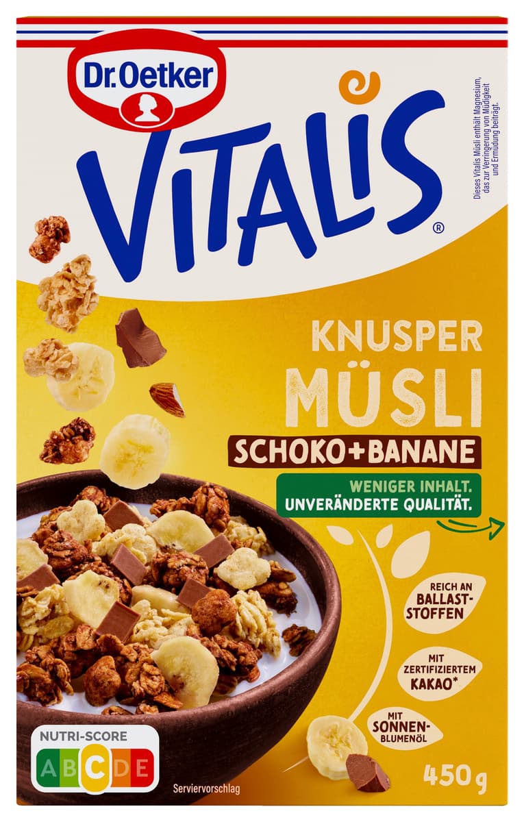 Dr.Oetker Vitalis Knuspermüsli Schoko + Banane