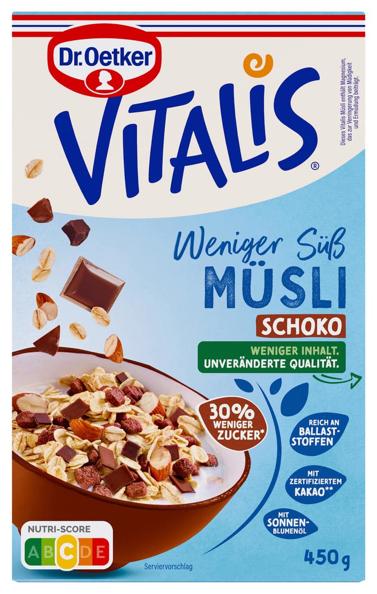 Dr.Oetker Vitalis Weniger Süß Schokomüsli