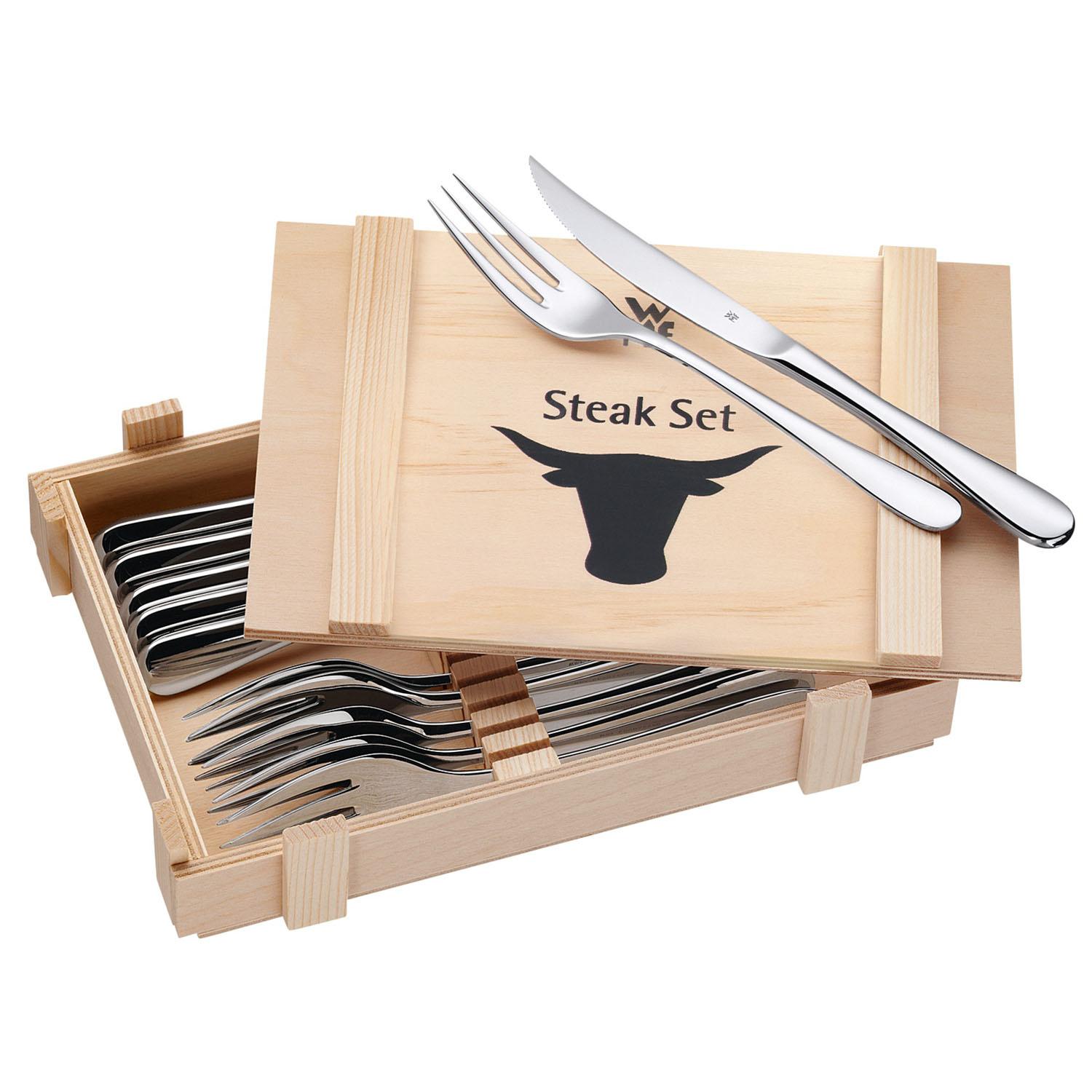 WMF Steakbesteck 12-teilig in Holzkiste