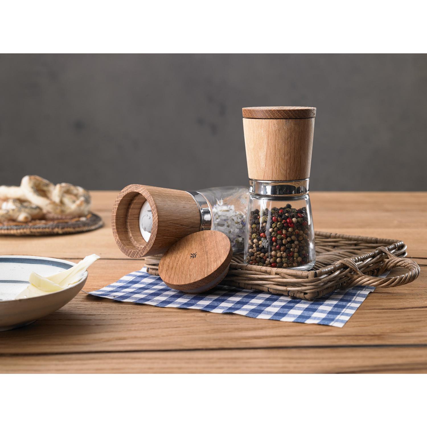 Produktbild WMF Salz-/Pfeffermühlen-Set 2-teilig Holz/Glas Ceramill® Nature 4 von 5