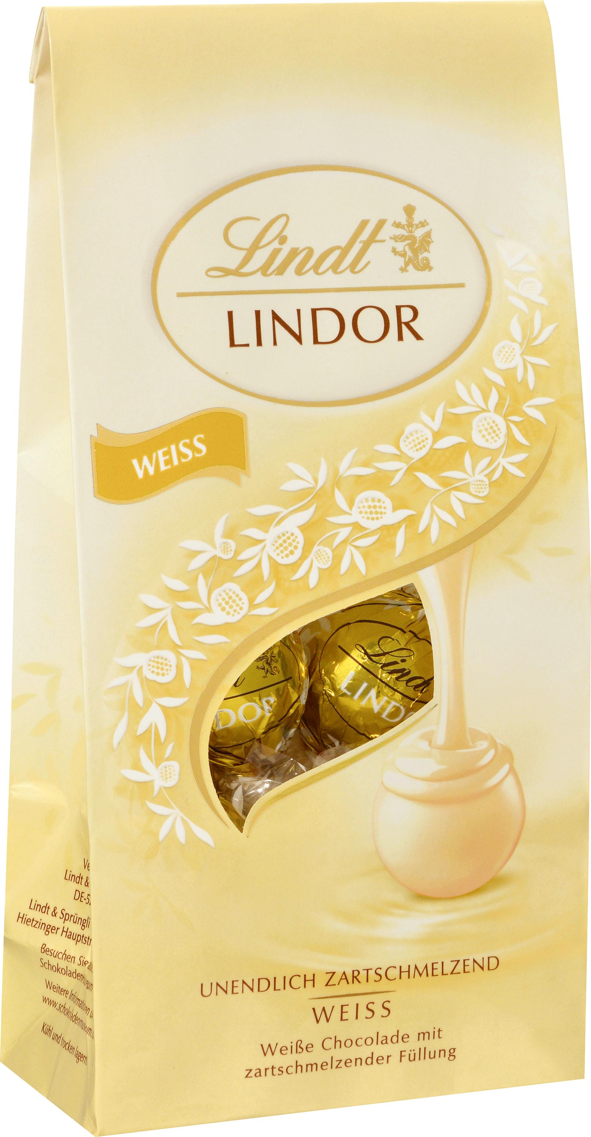 Lindt Lindor Beutel weiss
