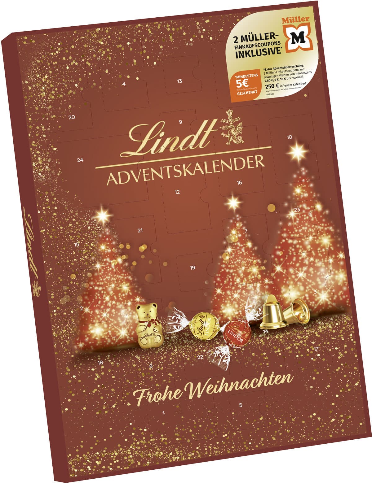 Lindt Müller Gutschein Adventskalender rot