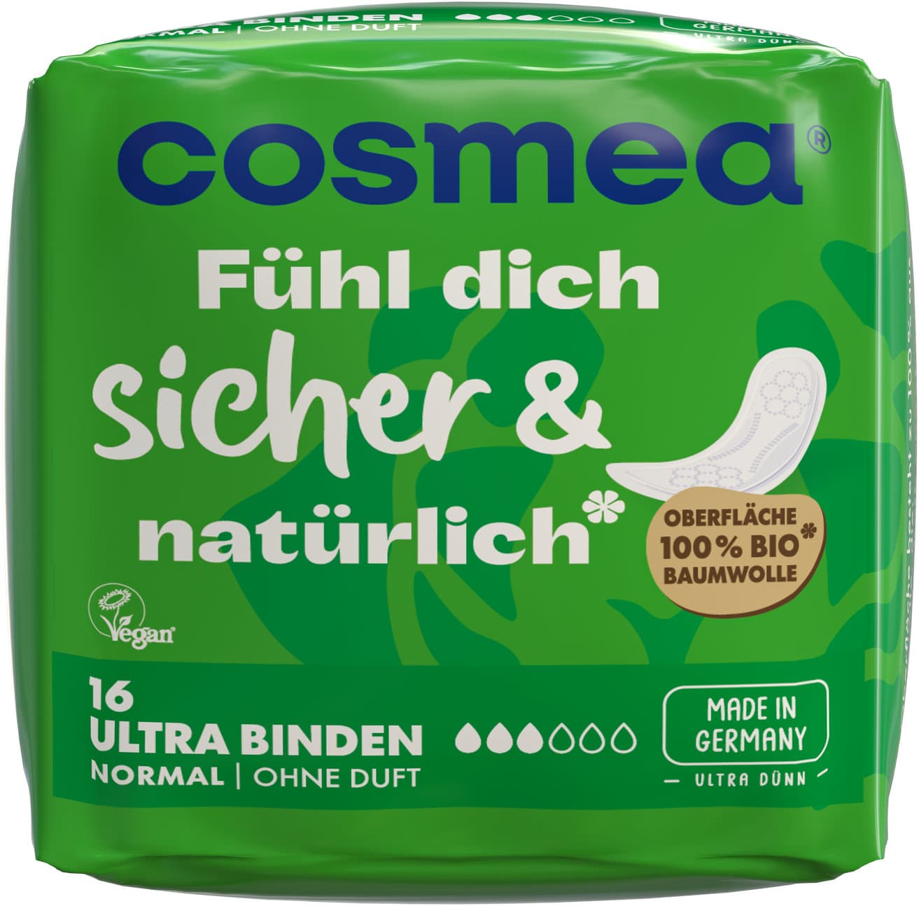 Cosmea® Comfort Bio Ultra Binden, VEGAN, Normal ohne Duft