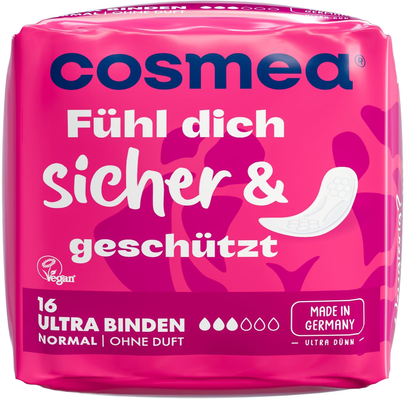 Cosmea® Ultra Binden, vegan, Geruchsschutz, Normal ohne Duft