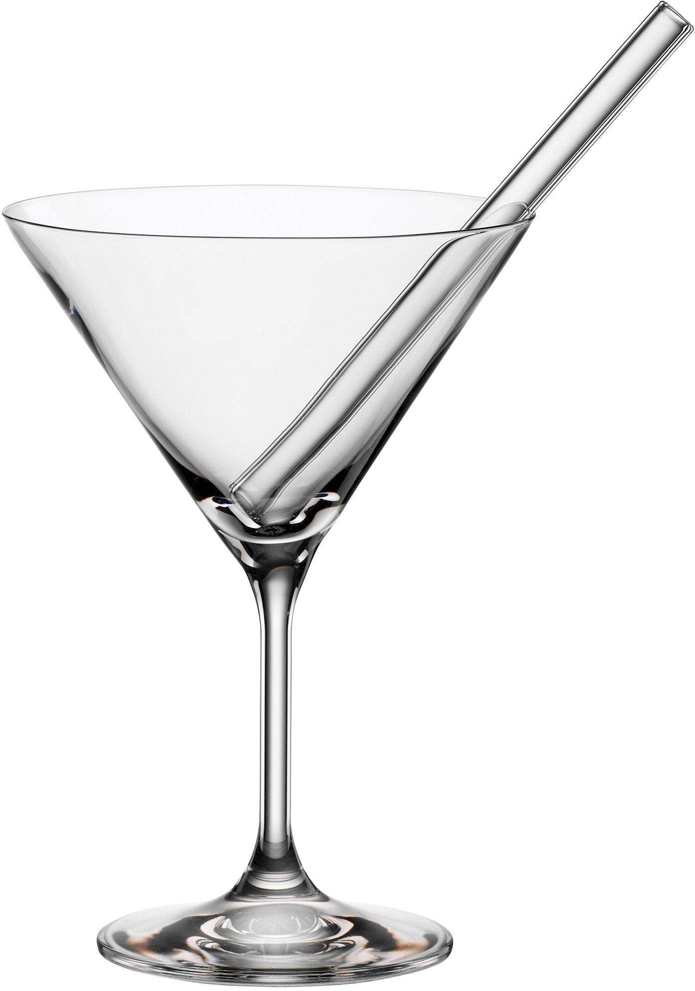 BOHEMIA SELECTION Cocktailschale mit Glaskrinkhalm 2-tlg.