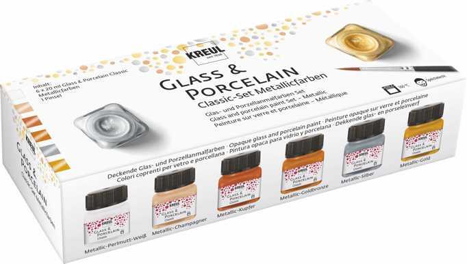 KREUL Glass&Porcelain-Set Classic Metallic 6x20ml