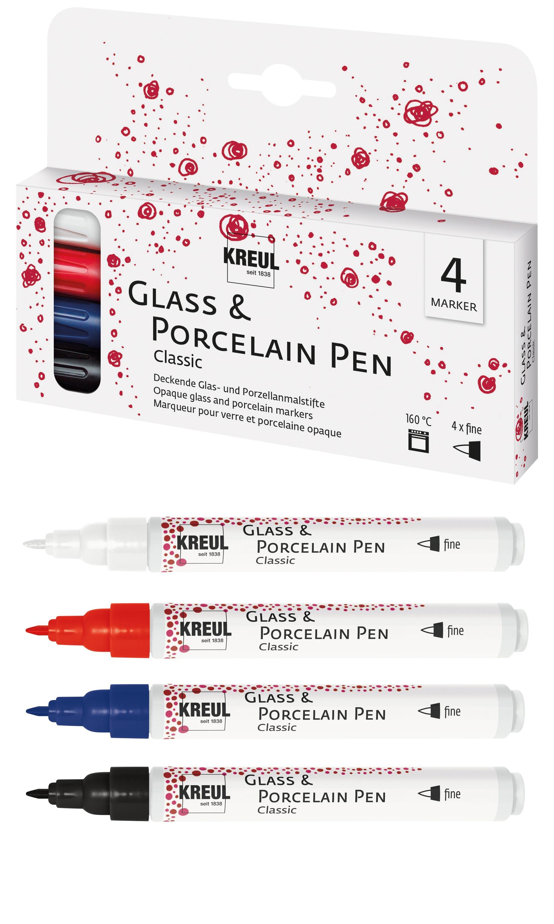 Produktbild KREUL Glass&Porcelain-Set Pen Classic 4er Set fine 2 von 2