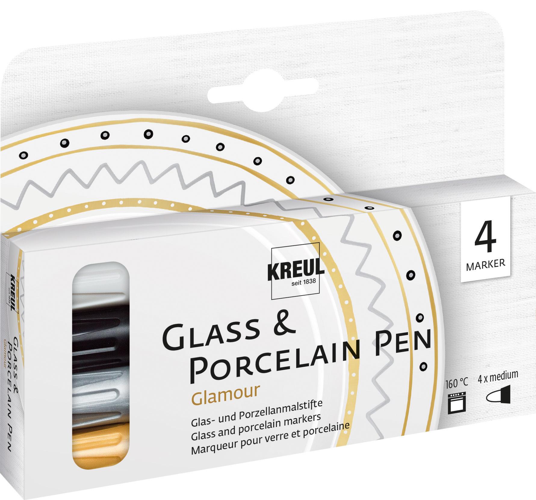 KREUL Glass&Porcelain-Set Glamour Pen 4er Set