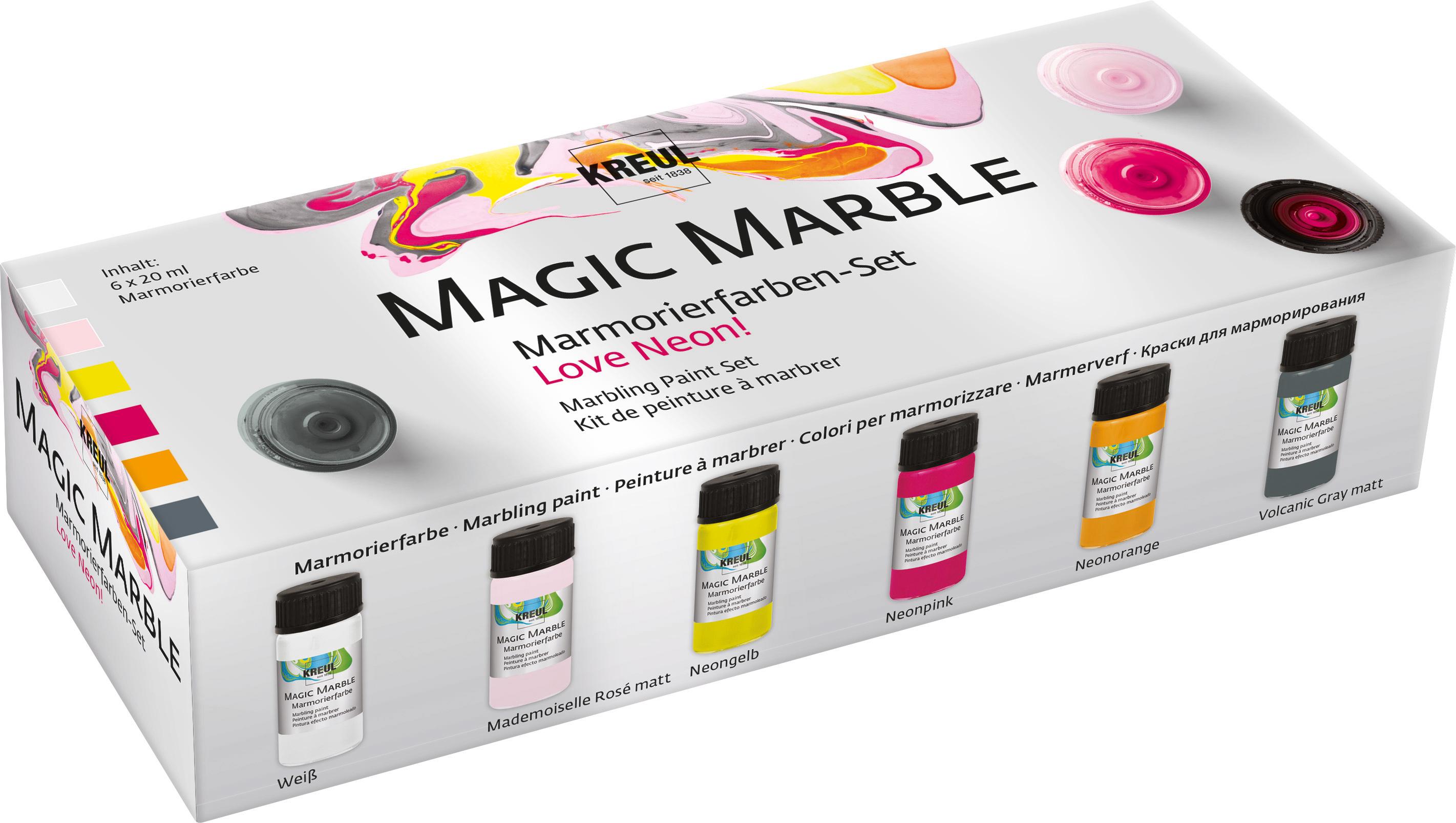 KREUL Magic Marble Marmorierfarben 6er Set Neon Love