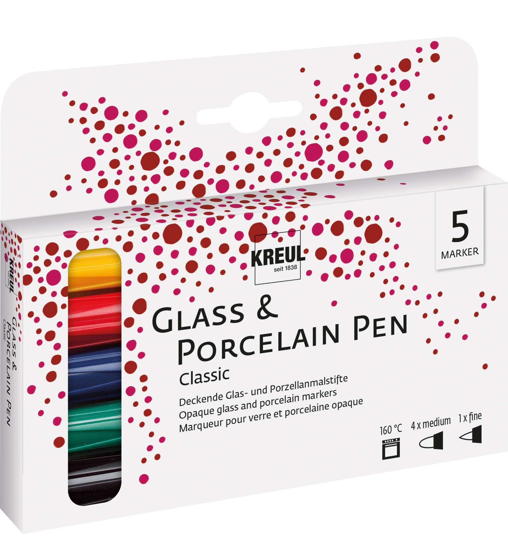 KREUL Glass&Porcelain Pen Classic 5er Set