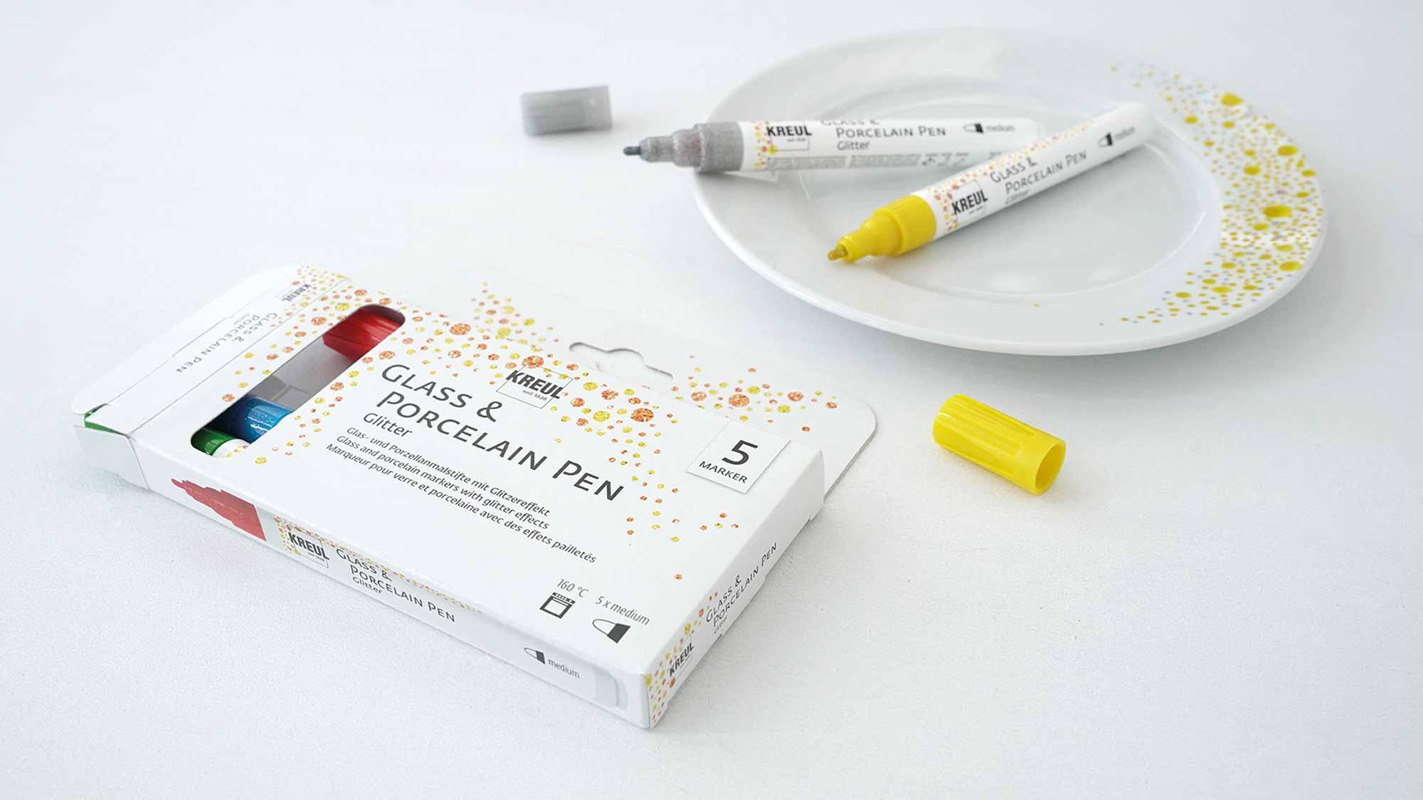 Produktbild KREUL Porcelain+GlassPen glitter 160°C Set 4 von 4