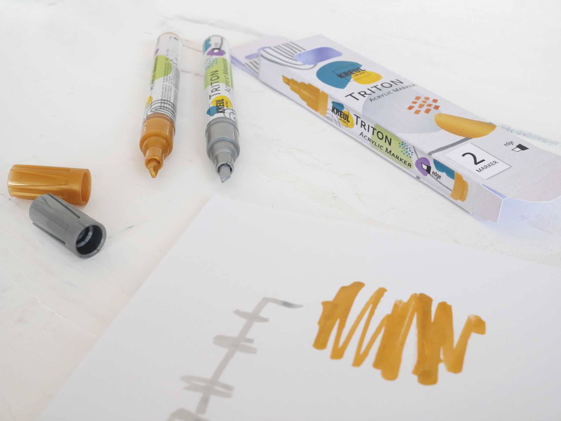 Produktbild KREUL SOLO GOYA Triton Acrylic Paint Marker 1.4 mm  2er Set silber und gold 2 von 3