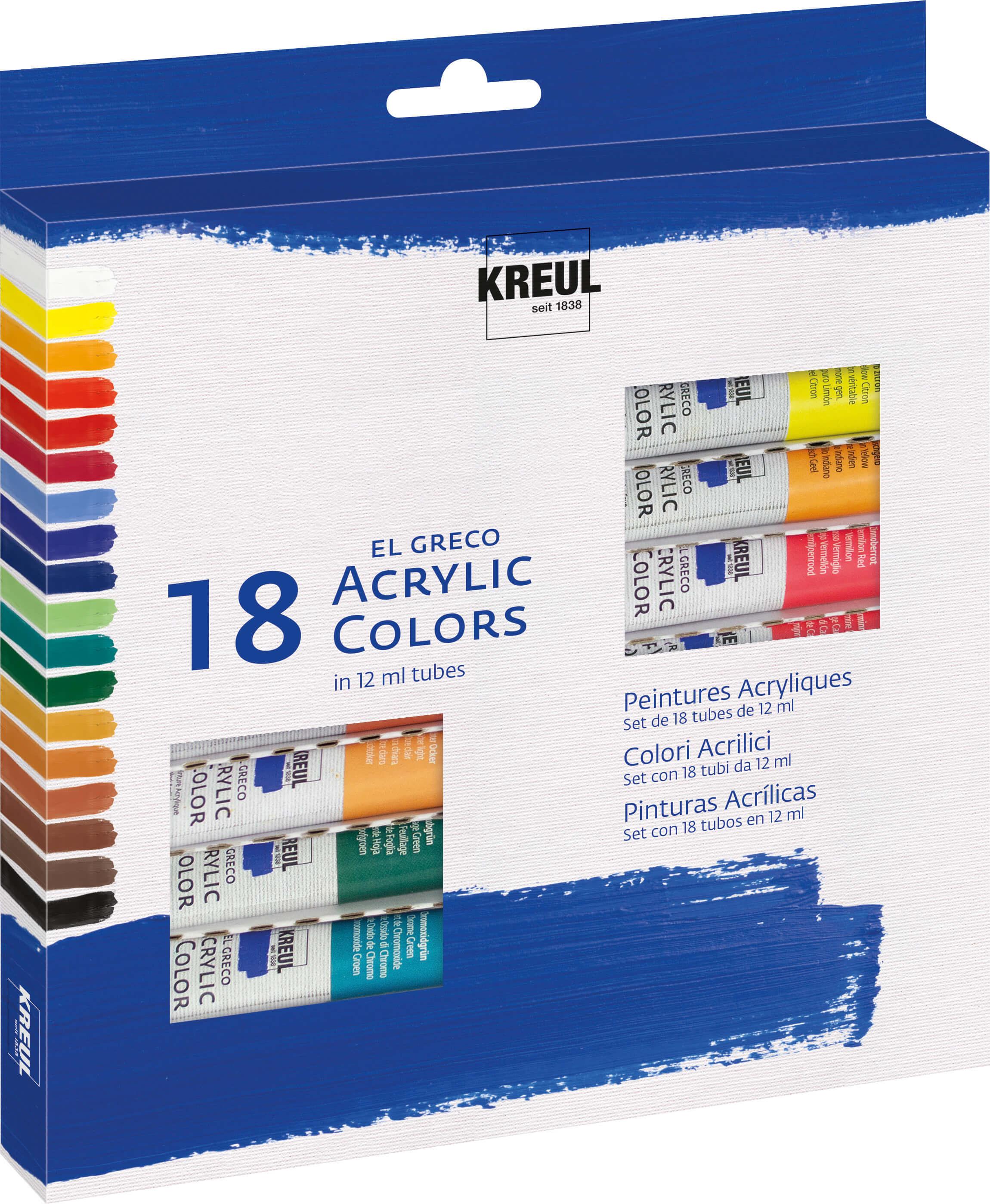 KREUL el Greco Acrylfarbe Set 18 x 12 ml Tuben