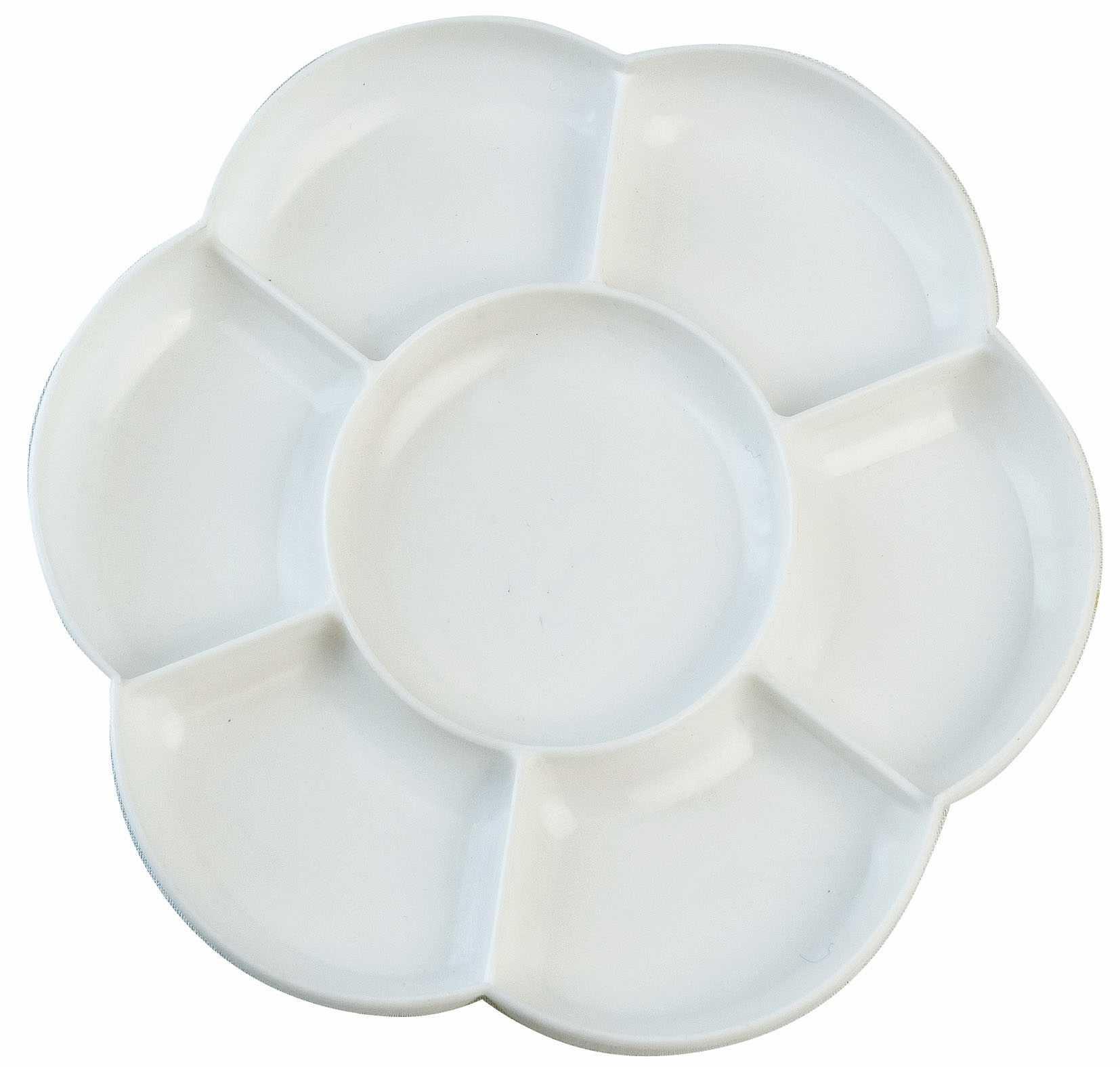 KREUL Kunststoffpalette Blütenform Weiss Ø 17 cm mit 7 Vertiefungen