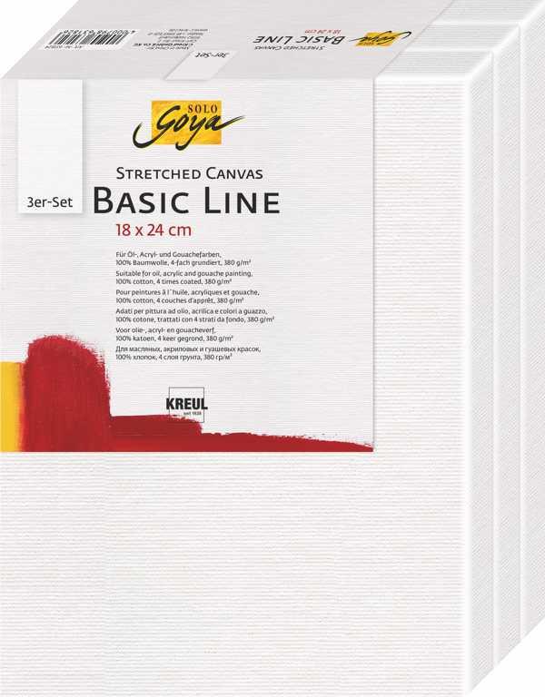 KREUL SOLO GOYA Keilrahmen 3er Set Basic Line 18 x 24 cm