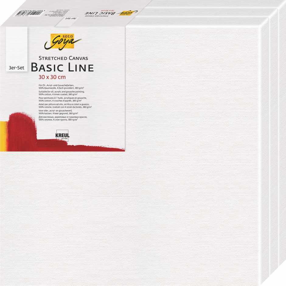 KREUL SOLO GOYA Keilrahmen 3er Set Basic Line 30 x 30 cm