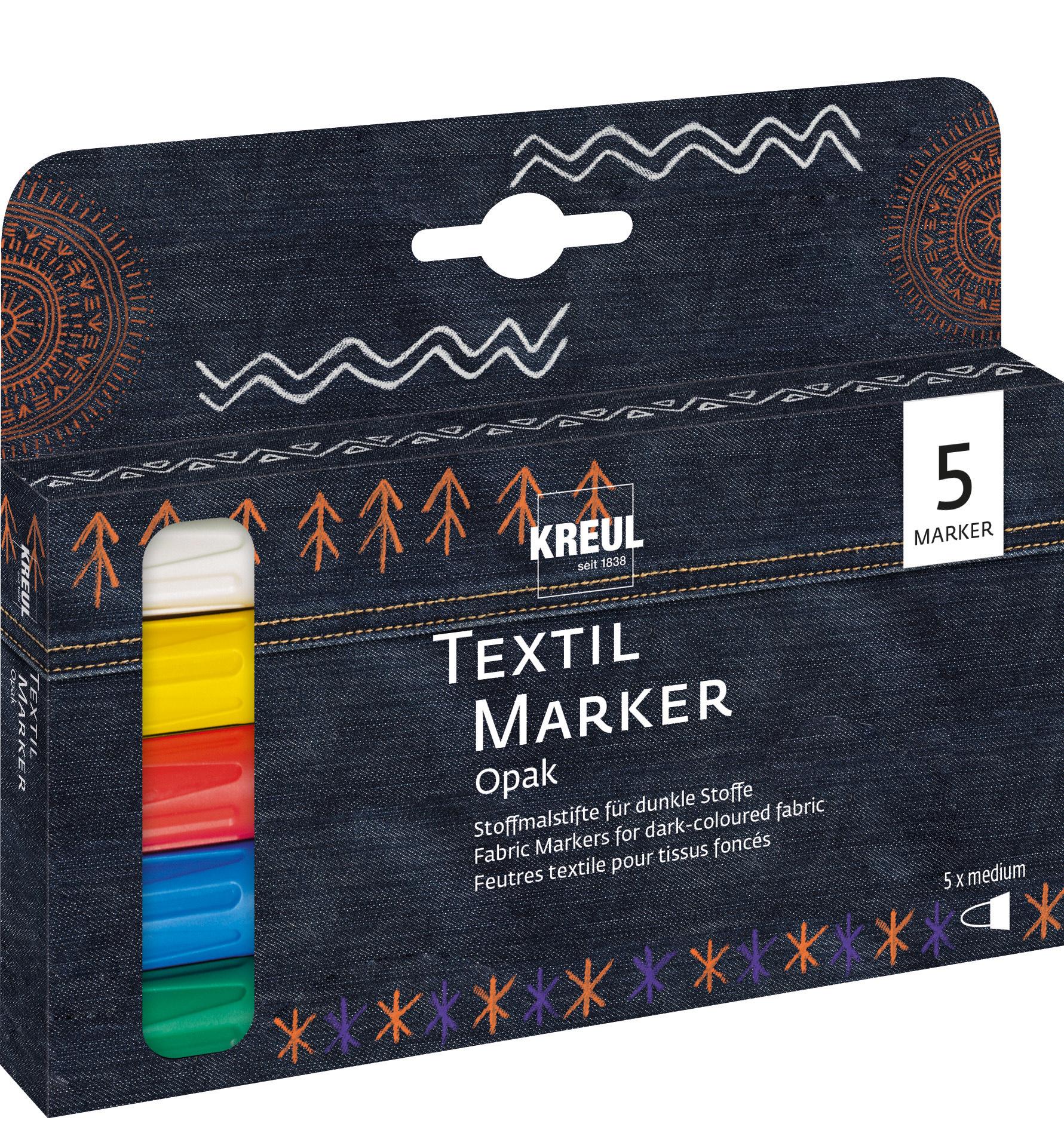 KREUL Javana texi mäx Opak  für helle und dunkle Stoffe 5er Set
