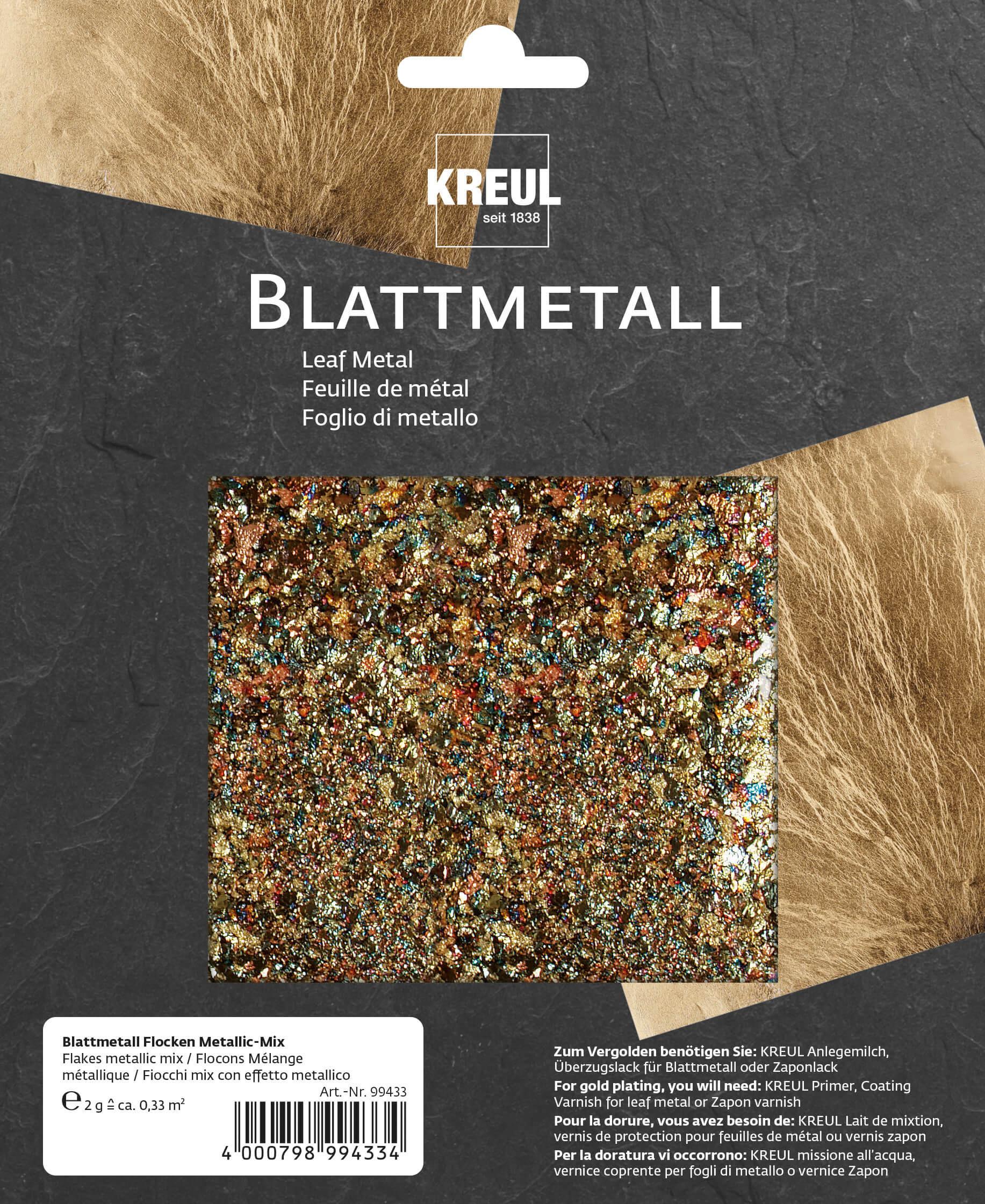 KREUL Art Deco Blattmetalle Flocken Metallic-Mix 2 g