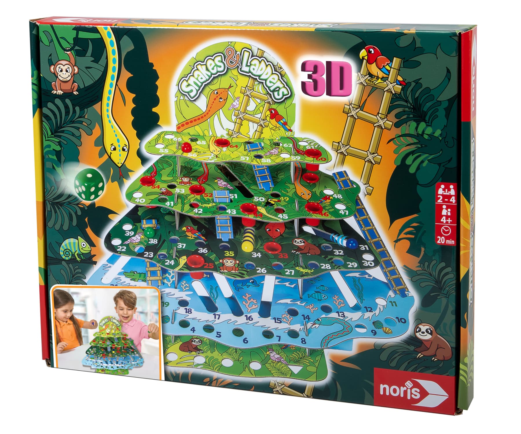 Noris Snakes & Ladders Dschungel 3D Leiterspiel