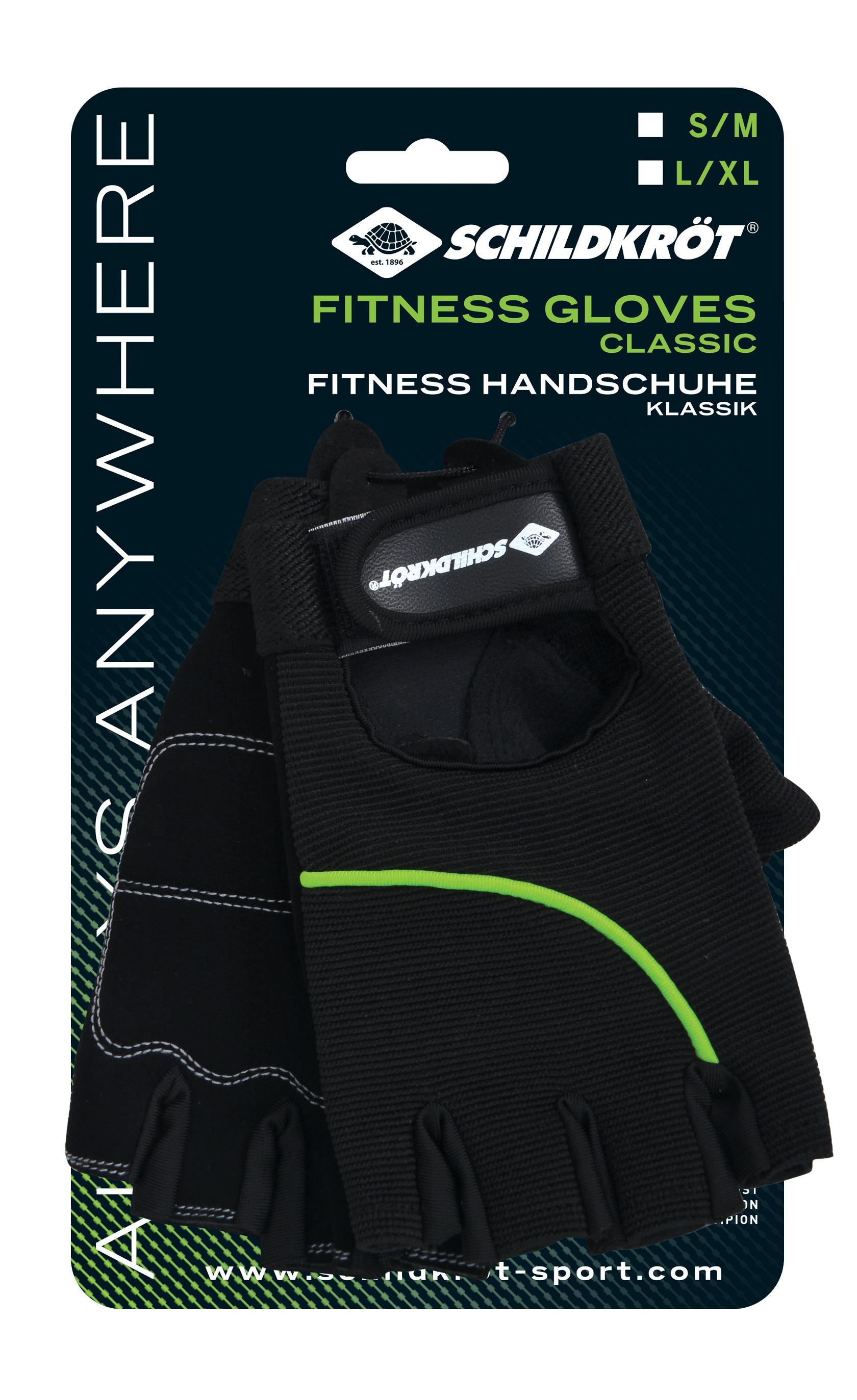 Produktbild Schildkröt Fitness - Fitness-Handschuhe Classic, verschiedene Größen wählbar (S-M / L-XL), Schwarz-Grün 4 von 4