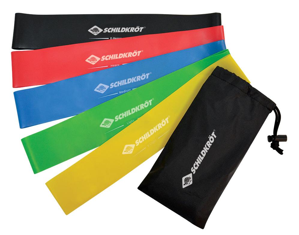 Schildkröt-Fitness - Resistance Bands, 5er Set mit verschiedenen Härtegraden, inkl. Tragetasche