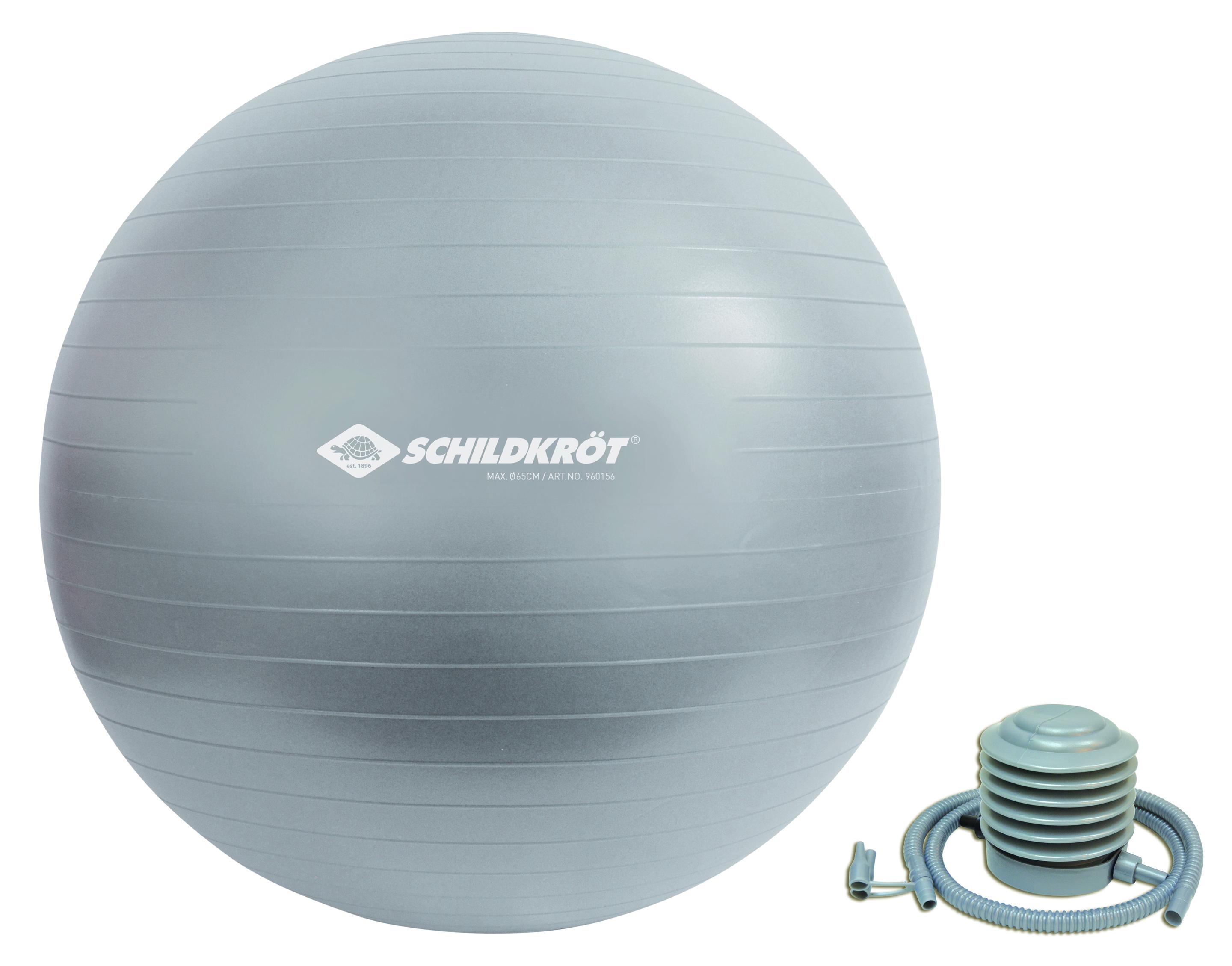Schildkröt-Fitness - Gymnastikball 65 cm, phthalatfrei, mit Ballpumpe, silber