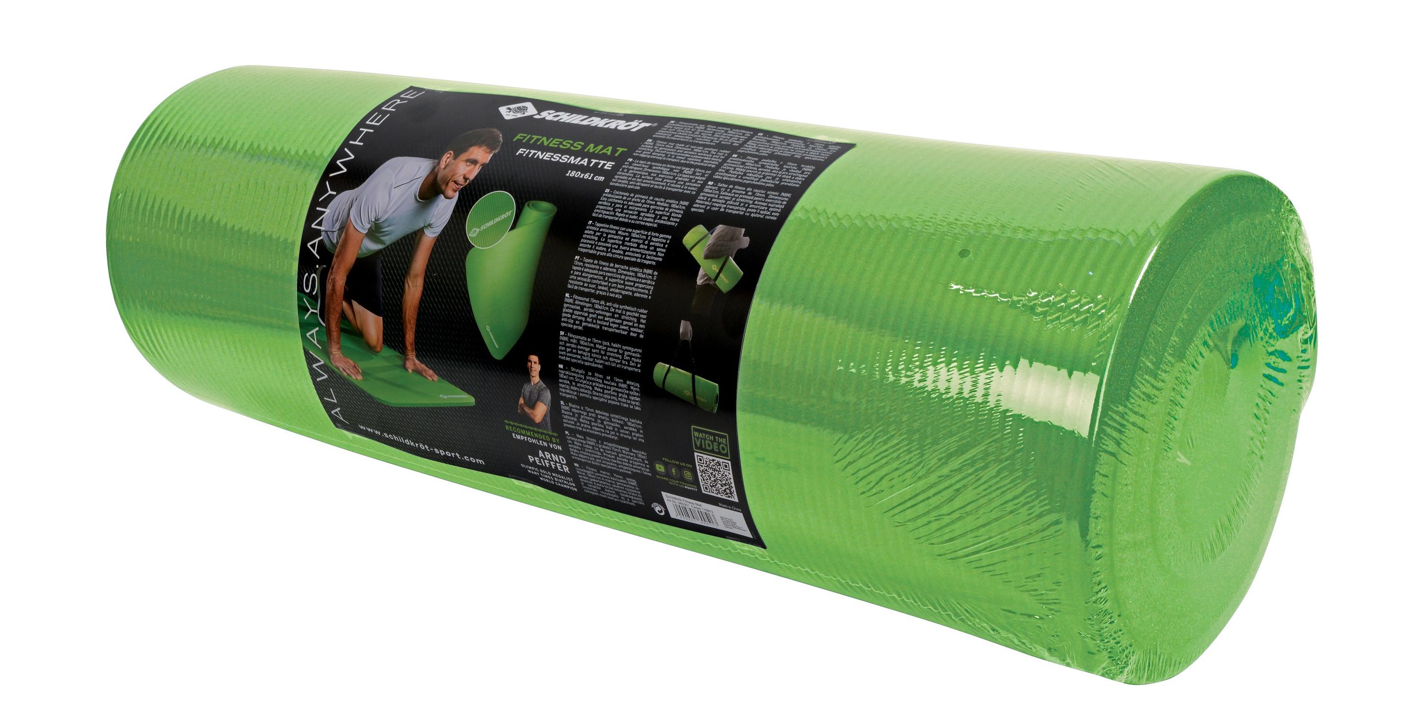 Produktbild Schildkröt-Fitness - Fitnessmatte, 15 mm, Grün, mit Tragegurt 5 von 5