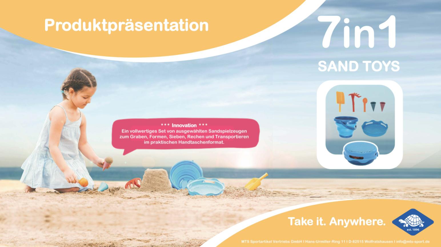 Produktbild Schildkröt-Funsports - 7in1 Sand Toys Falteimer Set, Farbe: Blau 8 von 9