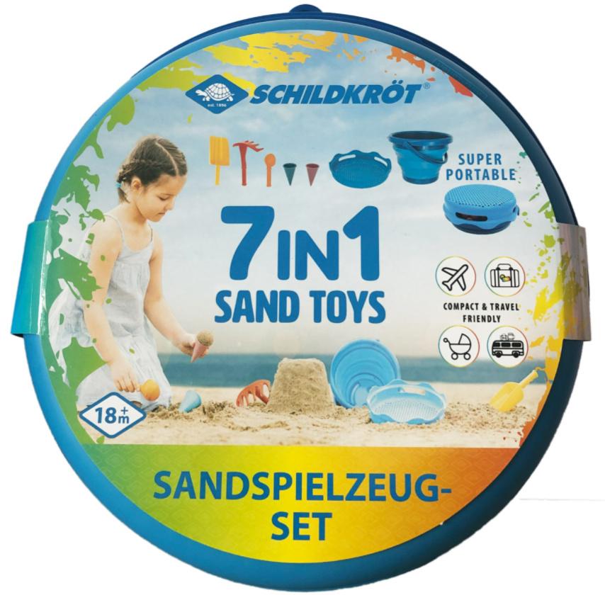 Produktbild Schildkröt-Funsports - 7in1 Sand Toys Falteimer Set, Farbe: Blau 9 von 9