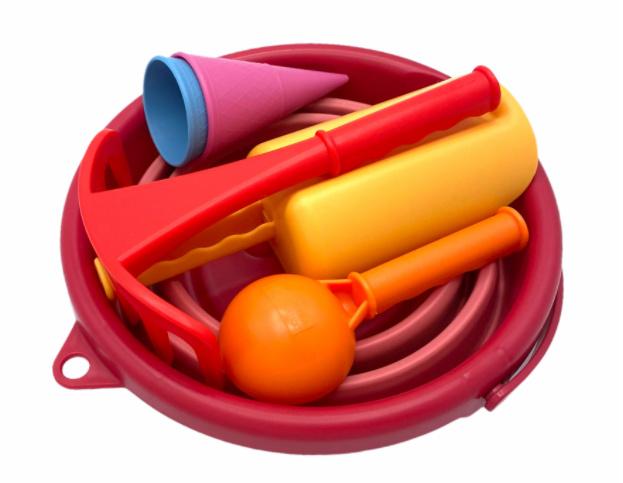 Produktbild Schildkröt-Funsports - 7in1 Sand Toys Falteimer Set, Farbe: Rot 2 von 9
