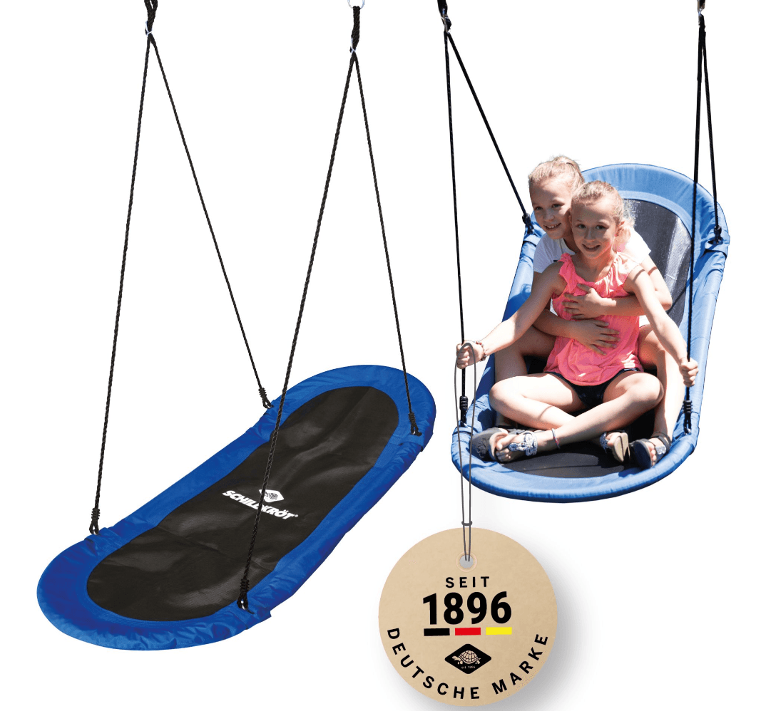 Schildkröt-Funsports - Nestschaukel Oval 165×70 cm – robuste XXL Outdoor-Schaukel bis 150 kg, höhenverstellbar &