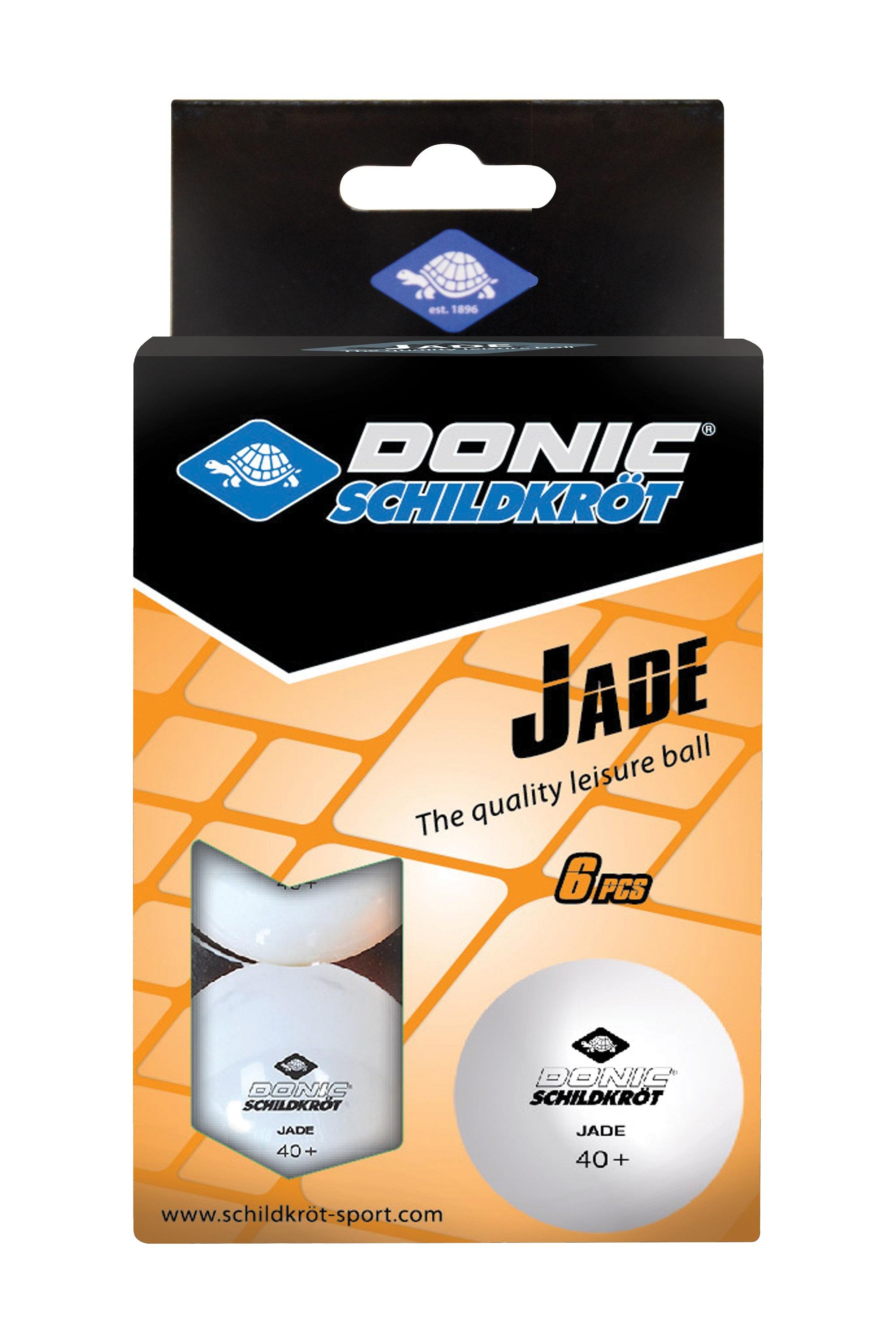 Donic-Schildkröt - Tischtennisball Jade, Poly 40+ Qualität, 6 Stk. im Blister, weiß