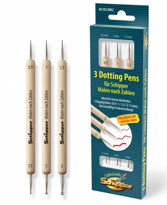 Schipper Malen nach Zahlen - 3 Dotting Pens doppelseitig