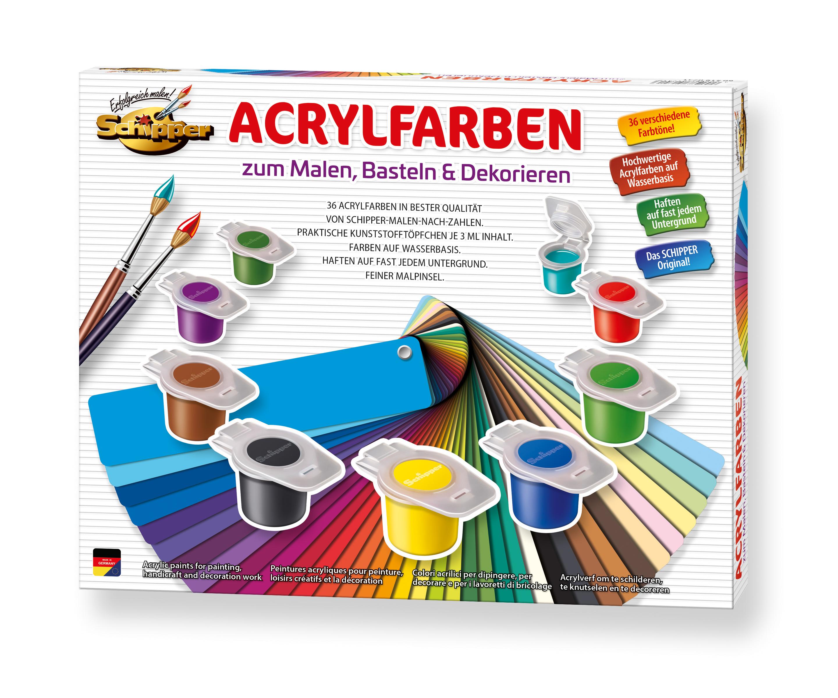 Schipper Malen nach Zahlen - Zubehör - Acrylfarben zum Malen, Basteln und Dekorieren