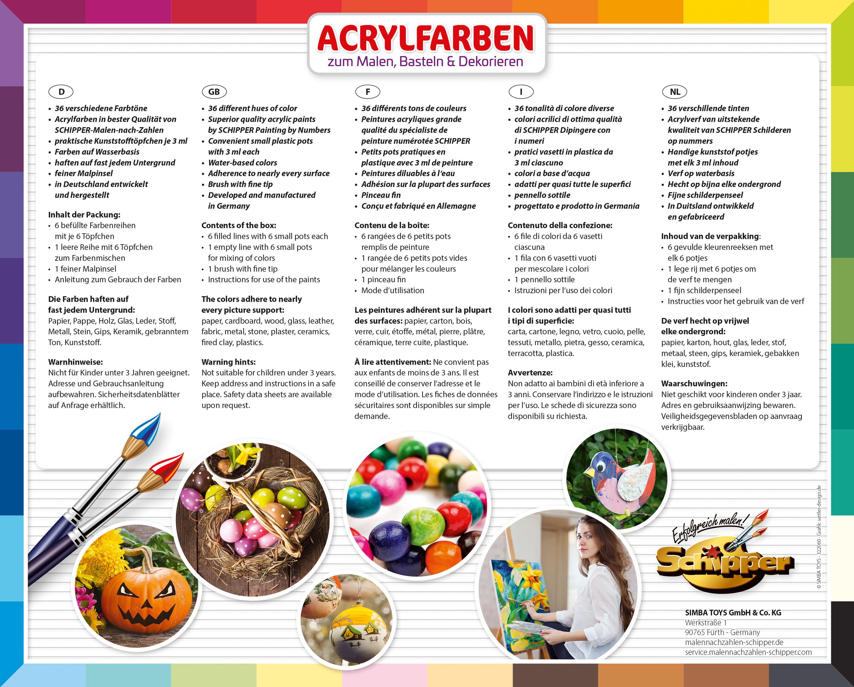 Produktbild Schipper Malen nach Zahlen - Zubehör - Acrylfarben zum Malen, Basteln und Dekorieren 2 von 5