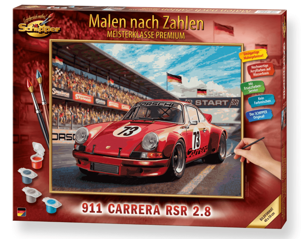 Schipper Malen nach Zahlen - Motiv Gruppe Premium - Porsche 911 Carrera RSR 2.8, 40 x 50 cm