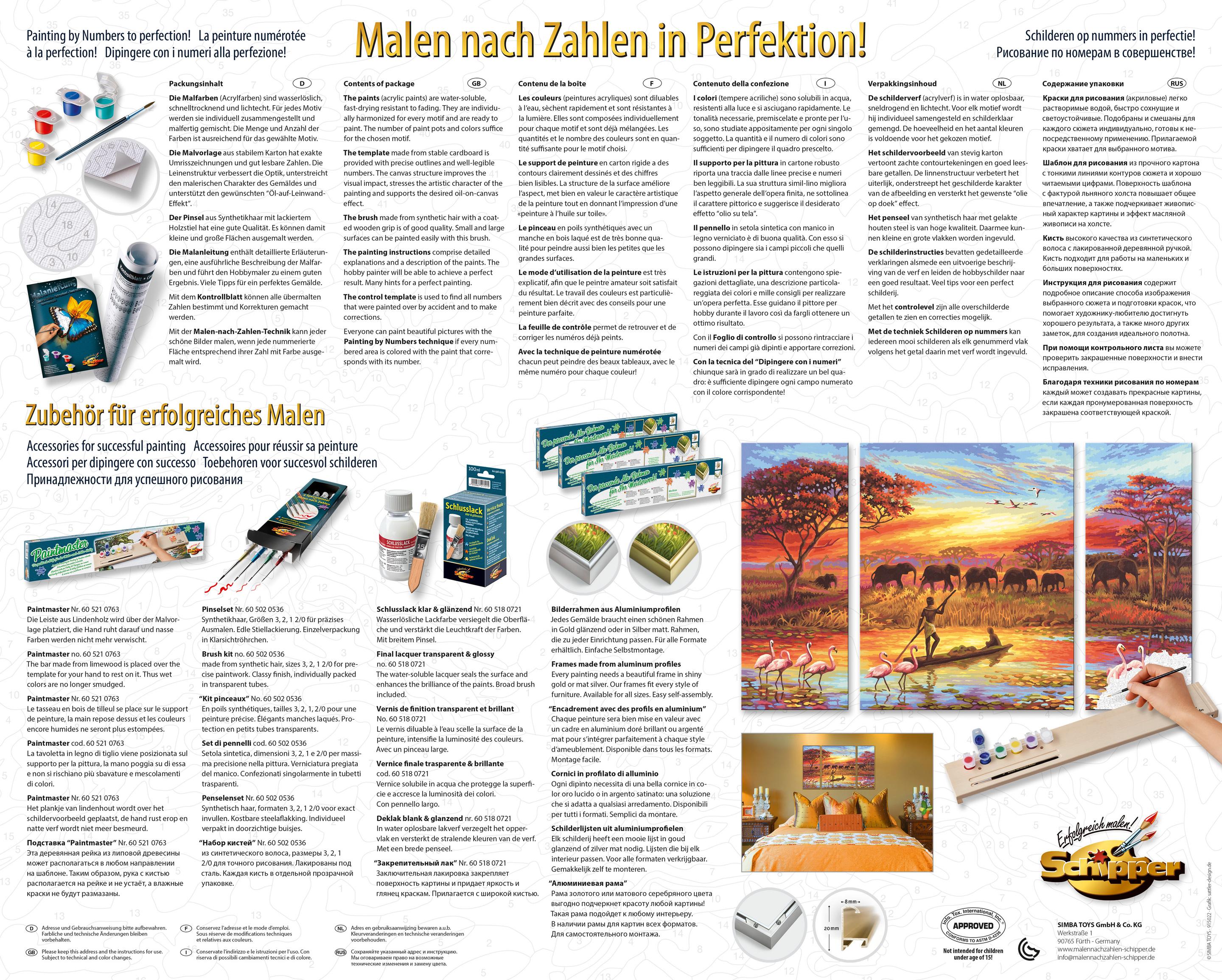 Produktbild Schipper Malen nach Zahlen - Motiv Gruppe Triptychon - Afrika - Zauber eines Kontinents 2 von 6