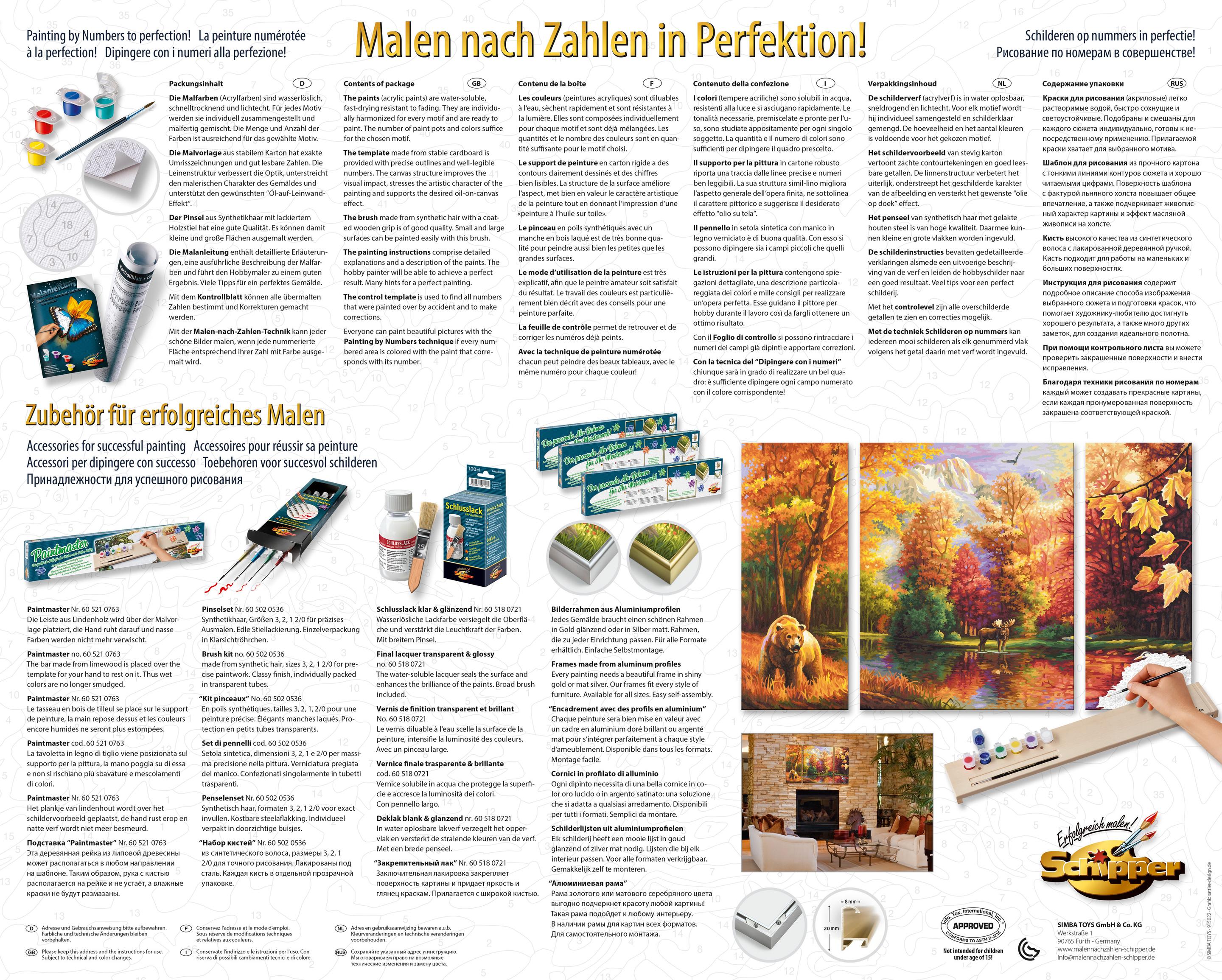 Produktbild Schipper Malen nach Zahlen - Motiv Gruppe Triptychon - Indian Summer 2 von 6
