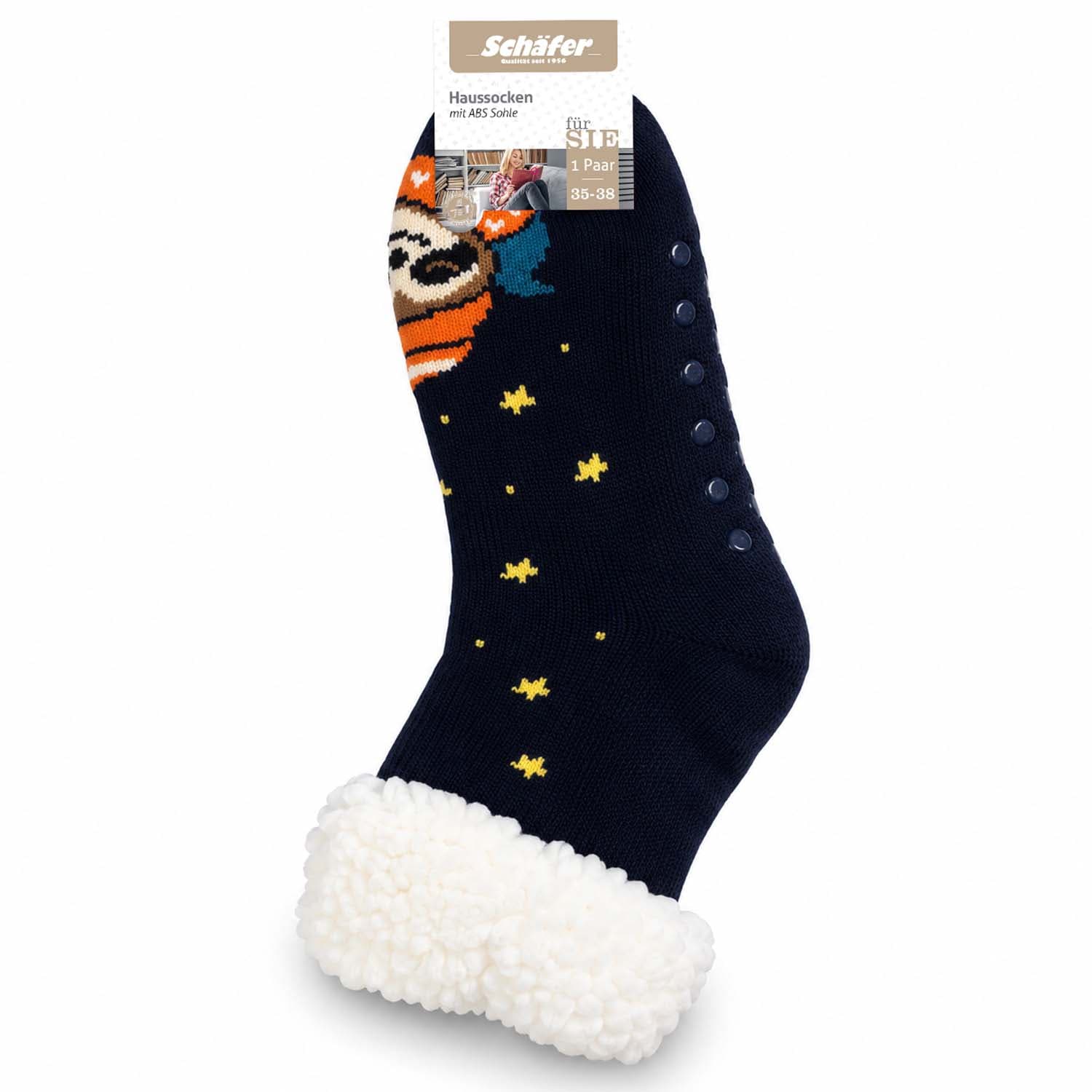 Schäfer Damen ABS-Homesocken mit Teddybund