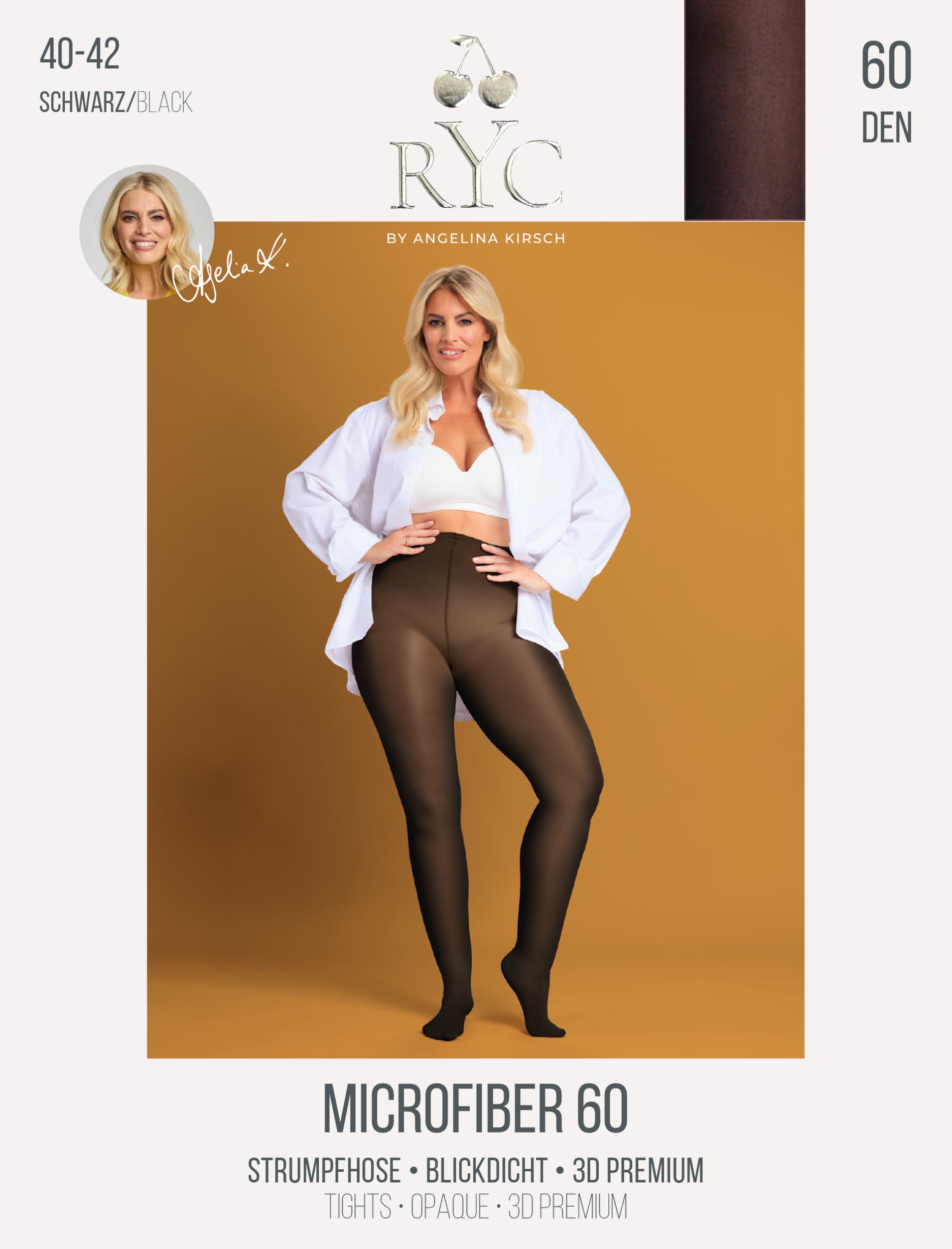 RYC Damen Mikrofaser Feinstrumpfhose 60 DEN