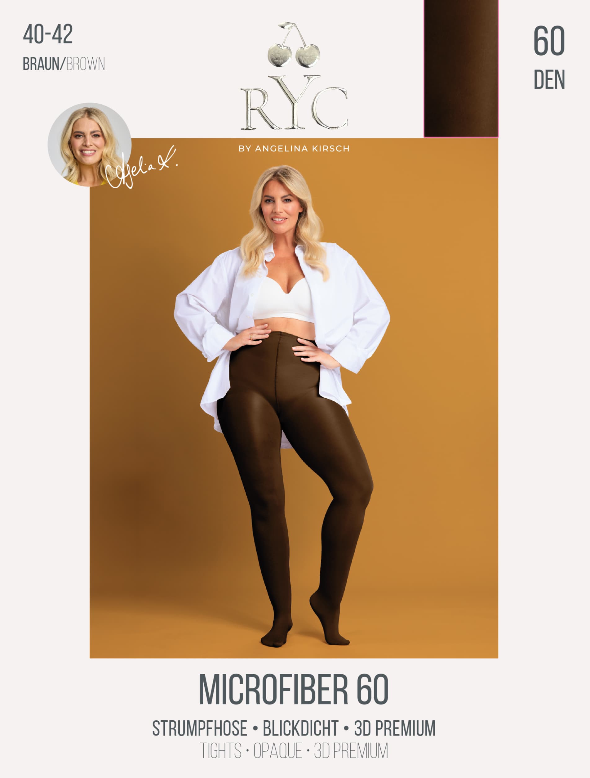 RYC Damen Mikrofaser Feinstrumpfhose 60 DEN