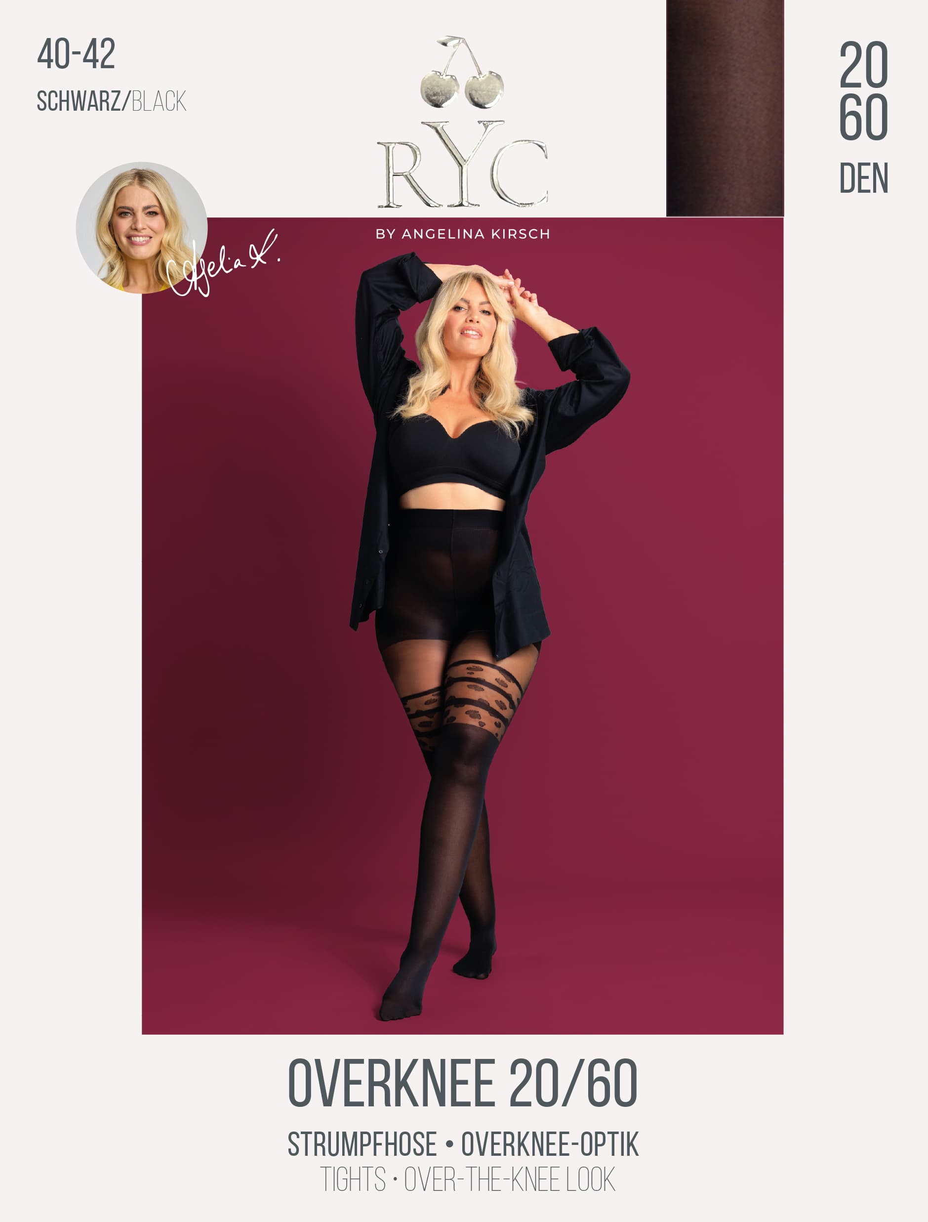 RYC Damen Overknee Feinstrumpfhose LEO