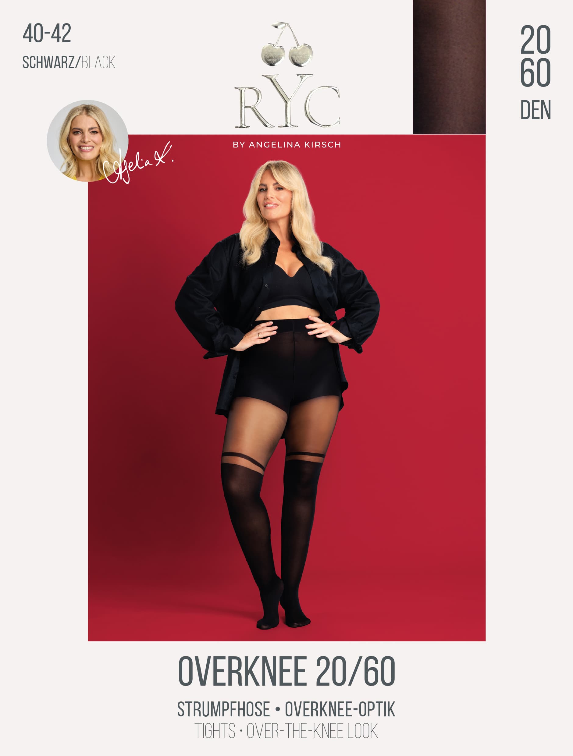 RYC Damen Overknee Feinstrumpfhose Optik