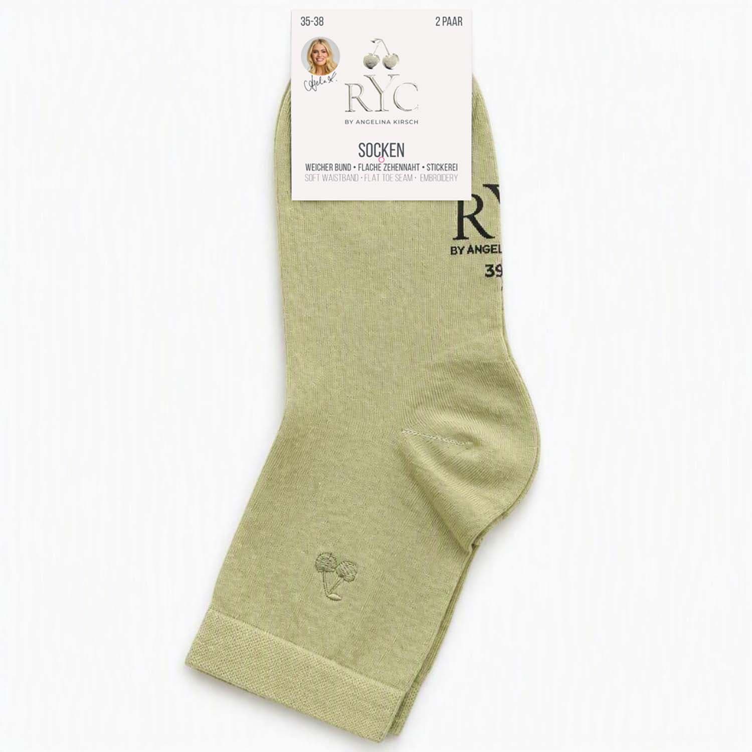 RYC Damen Socken mit Stickerei 2er Pack