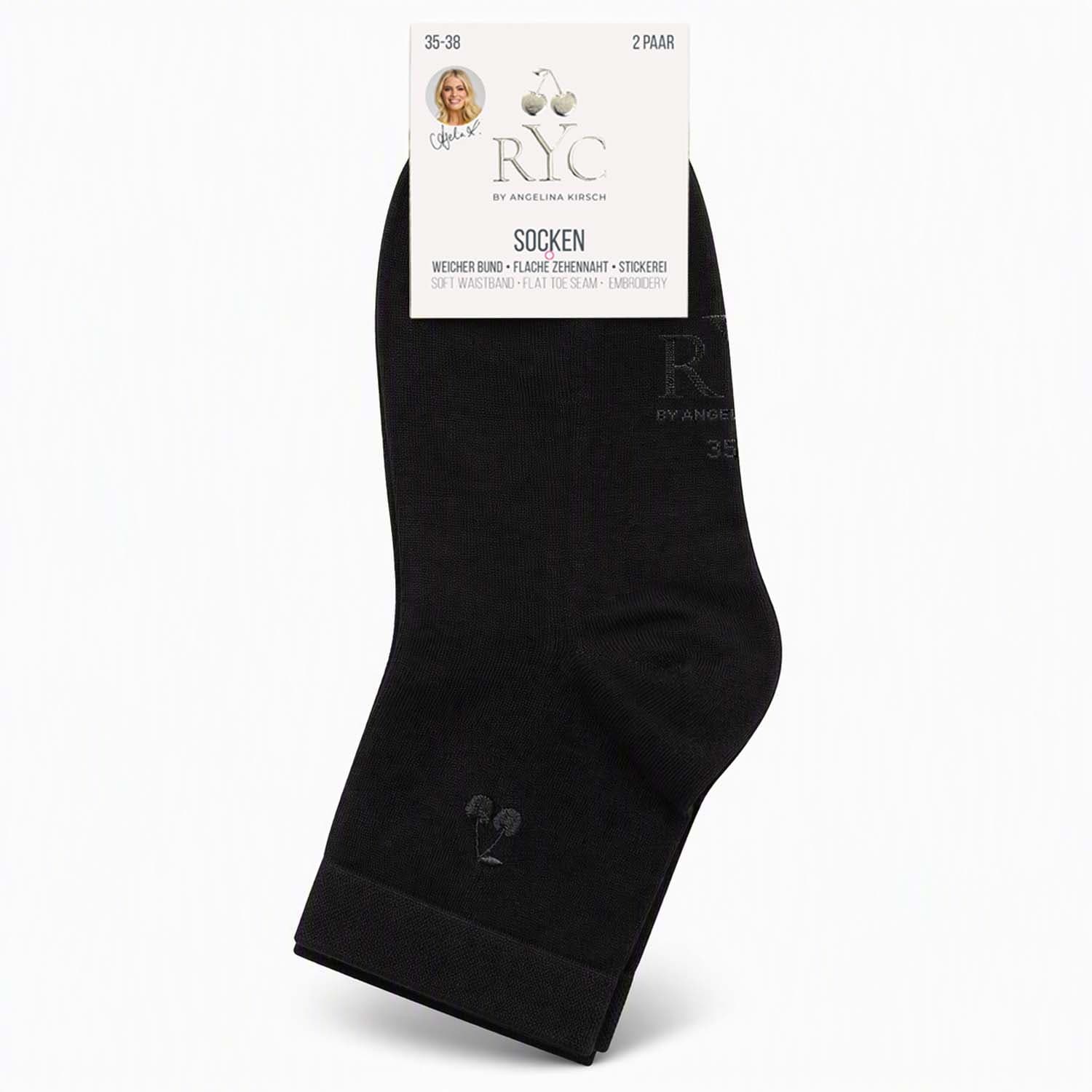 RYC Damen Socken mit Stickerei 2er Pack