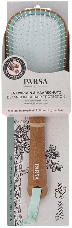 PARSA Beauty Nature Love Kork Entwirr-Haarbürste Wet&Dry Organic groß
