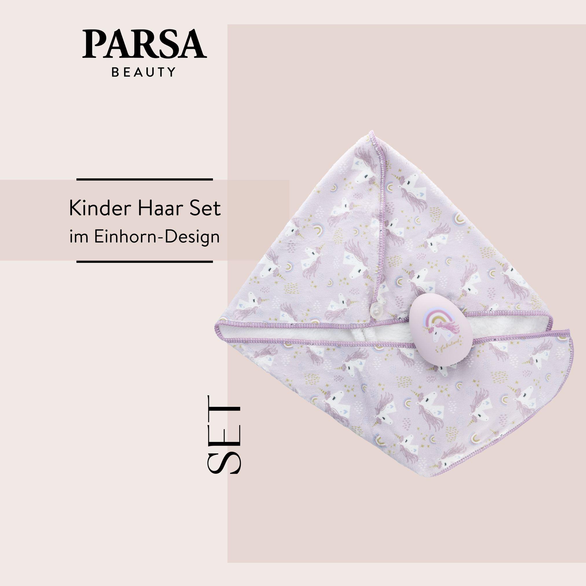 Produktbild PARSA Beauty Kids Set Haarturban & Entwirrer Einhorn Design 3 von 6