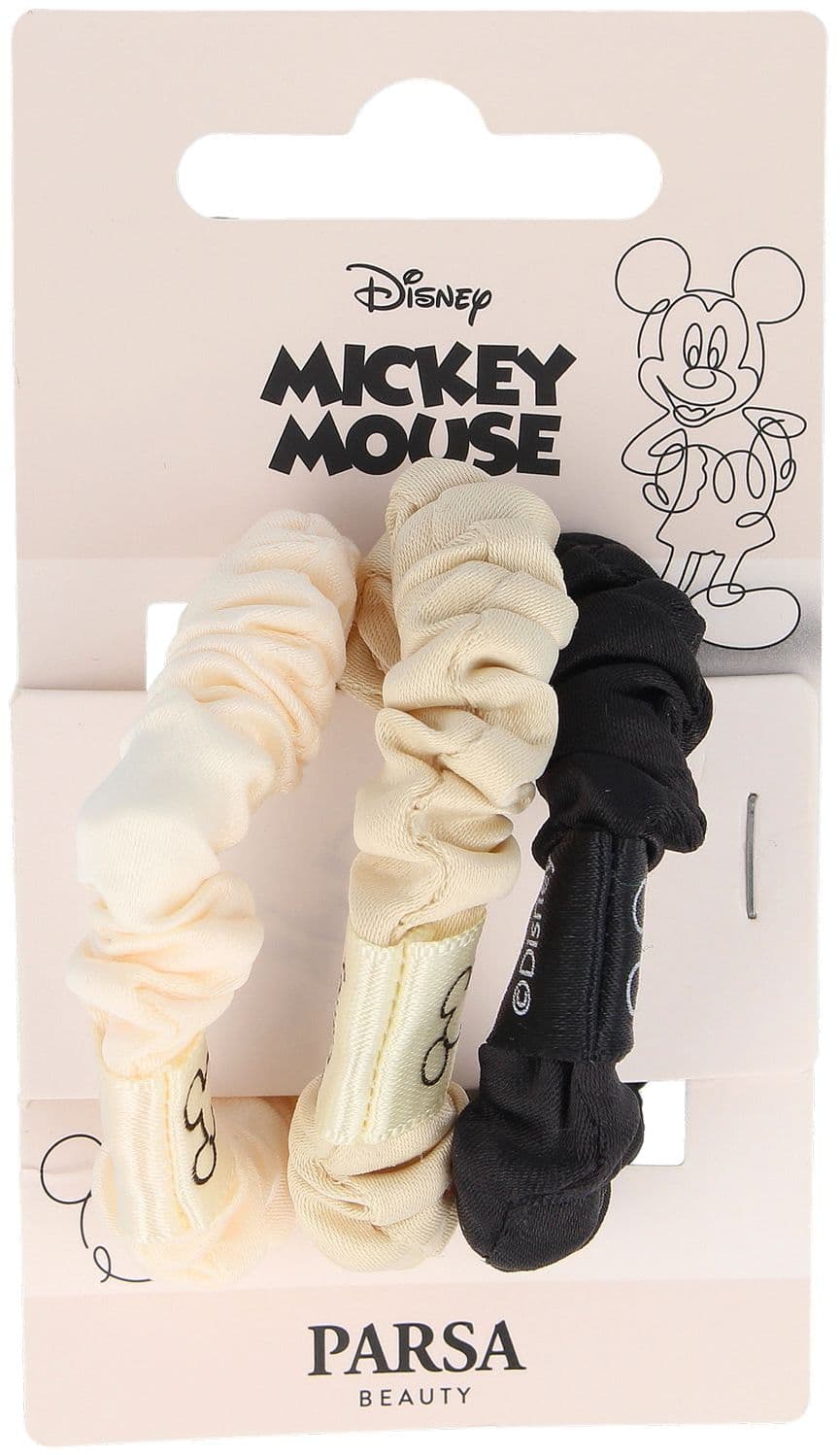 PARSA Beauty Haargummis Scrunchie Disney Mickey Mouse 3er Pack