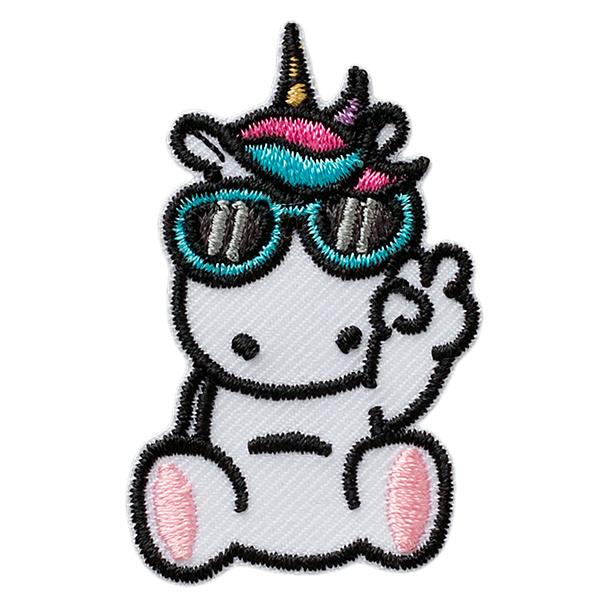 Mono Quick Bügelmotiv Mini Einhorn mit Brille